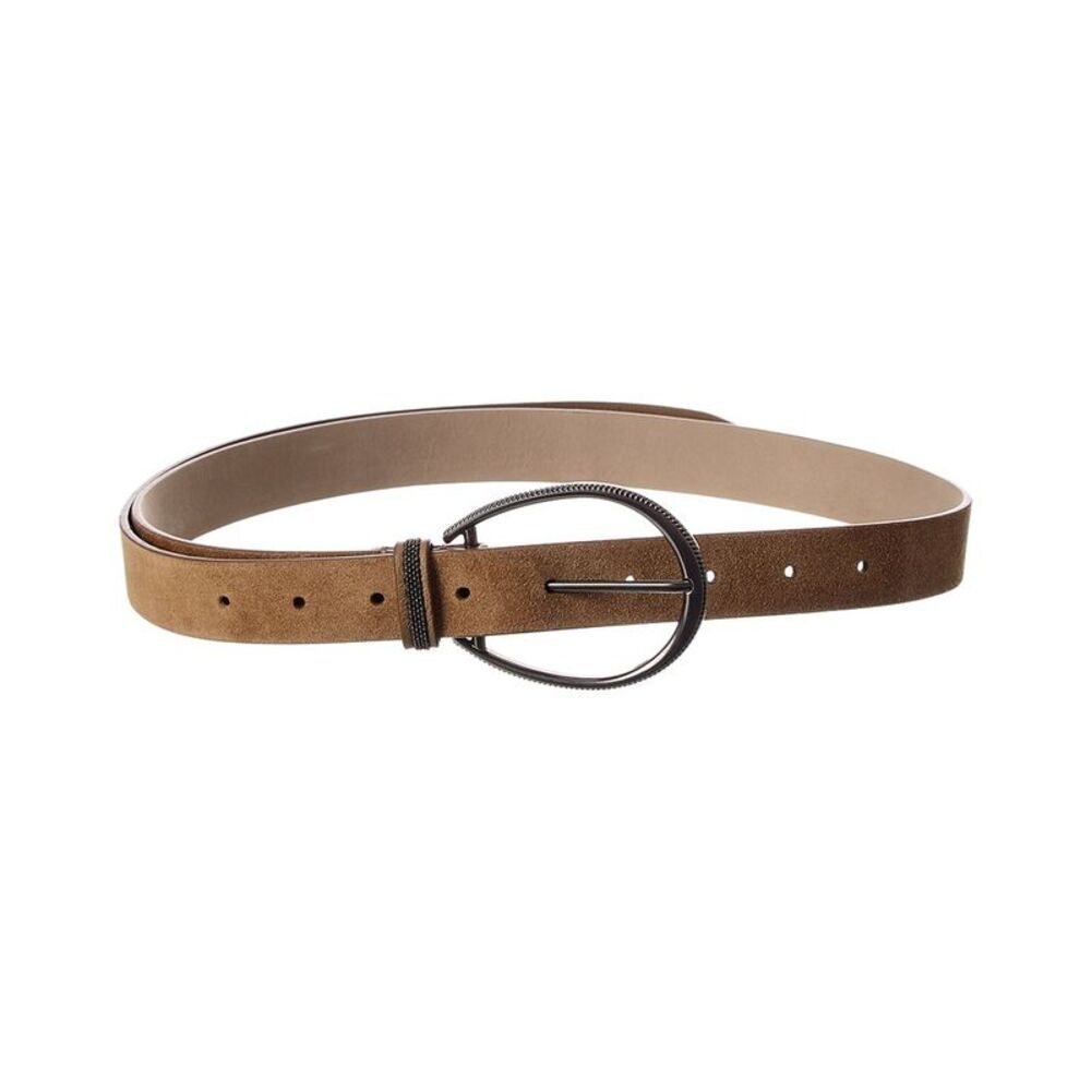 Brunello Cucinelli Suede Belt, Beige